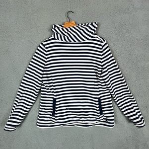 VINEYARD VINES WOMENS ROLL NECK PULLOVER SIZE L WHITE WITH BLUE STRIPES